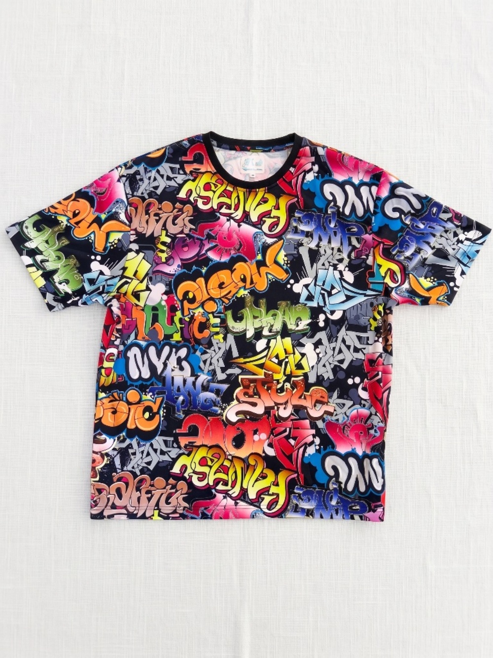 Fresh Prints of Bel-Air Mens XL/3XL Graffiti Shirt Streetwear All Over Print 90s